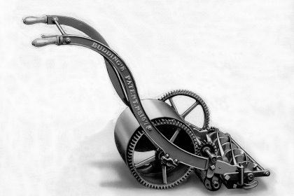 The first lawnmower designed by Edwin Budding, 1830