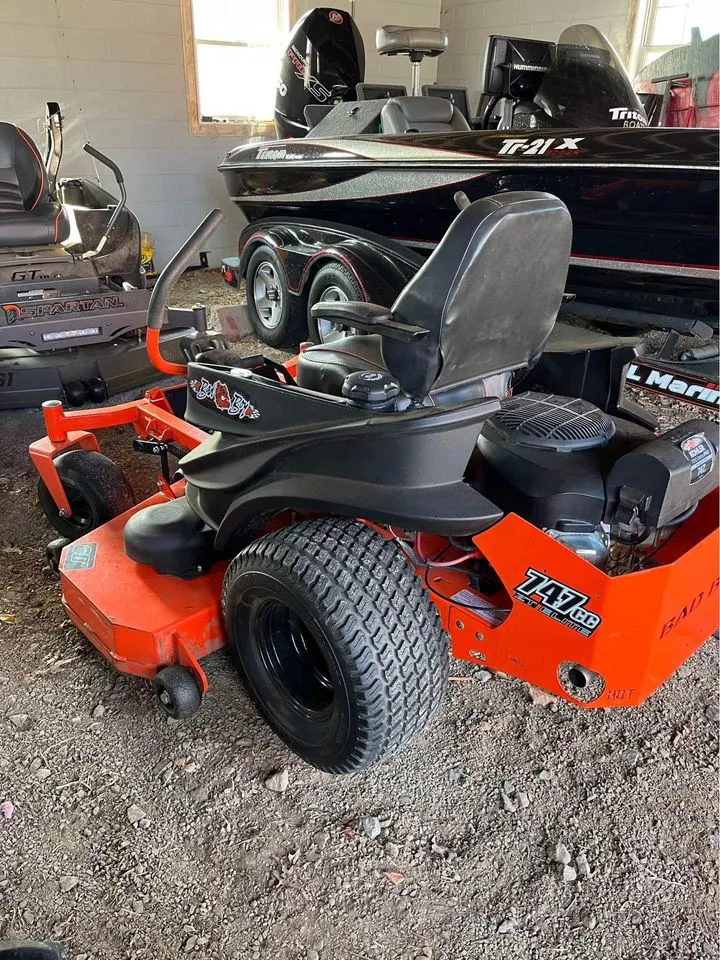 Bad Boy mower in storage